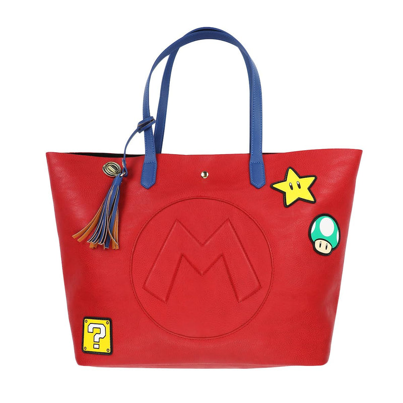Super Mario Bros Power-Up Patches Women's Red Tote