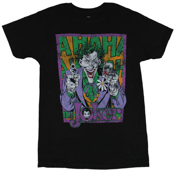 Batman (DC Comics) Mens T-Shirt - Distressed Comic Style HA HA Joker Image