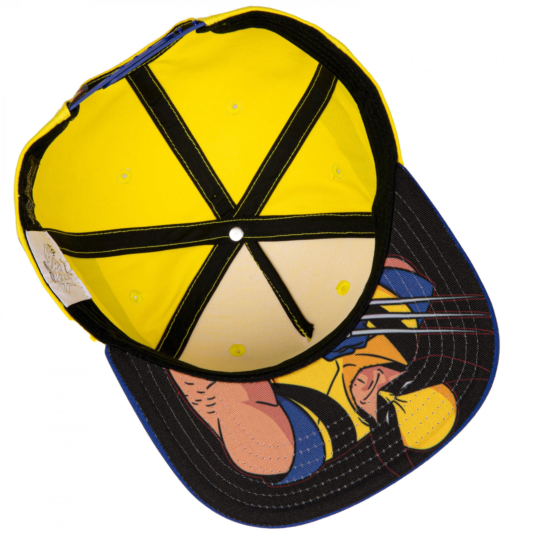 X-Men Wolverine Under Bill Art Flat Brim Hat Yellow