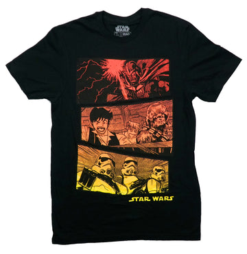 Star Wars Mens T-Shirt - Red & Yellow Fade Manga Art