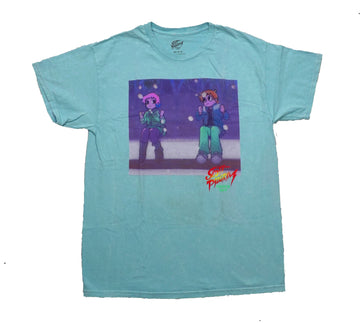 Scott Pilgrim Takes Off Mens T-Shirt - Boxed Duo Sitting on Swings