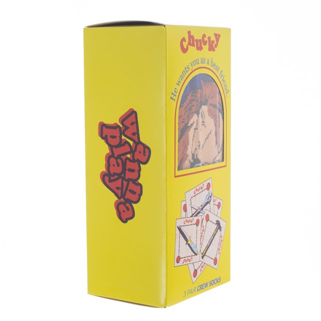 Child's Play Chucky Animigos Adult Crew Socks 3 Pack - Inmyparentsbasement.com