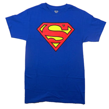 Superman Mens T-Shirt - Classic Solid Logo Red Yellow Logo