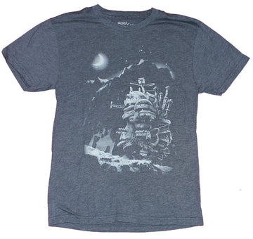 Howl's Moving Castle Mens T-Shirt - Moonlit Castle Image