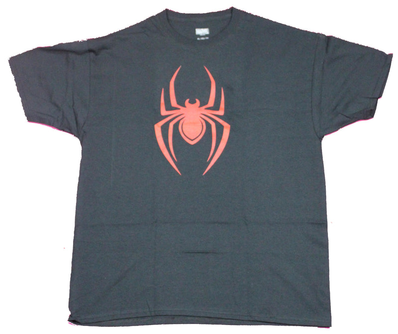 Spider-man  Mens T-Shirt - Plain Red Short Spider Logo - Inmyparentsbasement.com