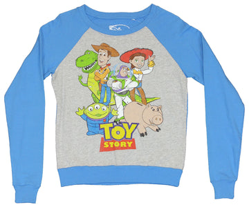 Toy Story Girls Juniors Light Sweatshirt Shirt -  Group Cast Picture