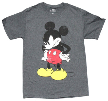 Mickey Mouse Mens T-Shirt - MAd Distressed Frustrated Pose