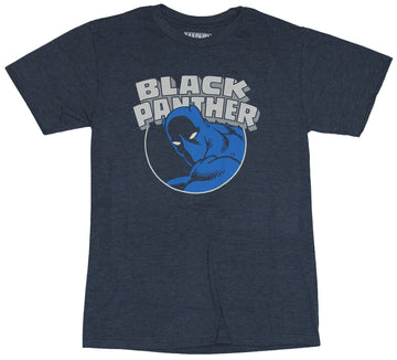 Black Panther (Marvel Comics) Mens T-Shirt - Circle Face Under Name