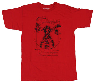 Deadpool (Marvel Comics) Mens T-Shirt - Vitruvian Deadpool Wade Wilson Image