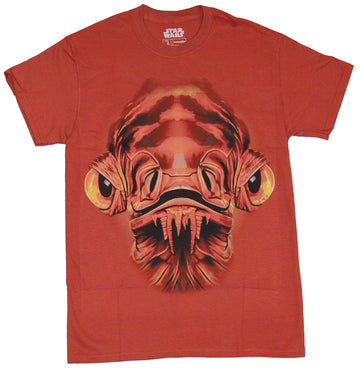 Star Wars Mens T-Shirt - Admiral Ackbar Giant Red Face Image