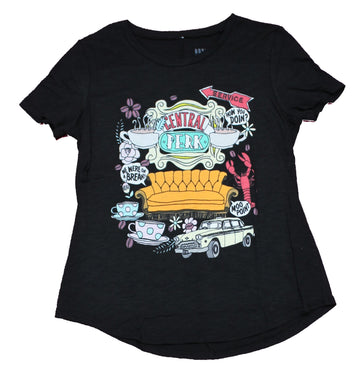 Friends Girls Juniors T-Shirt -  Central Perk Couch Cars Break Collage