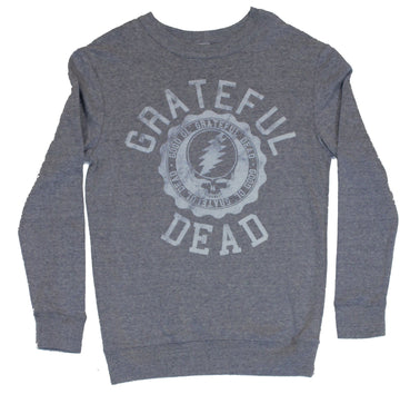 Grateful Dead Mens Sweatshirt - The "Good Ol" College Style Logo on Gray