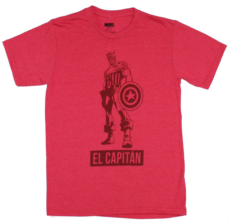 Captain America Mens T-Shirt - El Capitan Standing Sketch Image