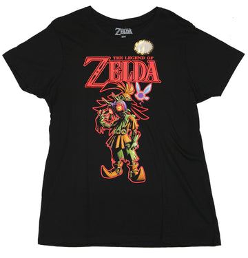 Legend of Zelda Girls Juniors T-Shirt - Stylized Majora's Mask Skull Kid Link