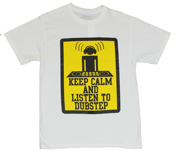 Dubstep Mens T-Shirt -  "Keep Calm and Listening to Dubstep" Dj Stick Man