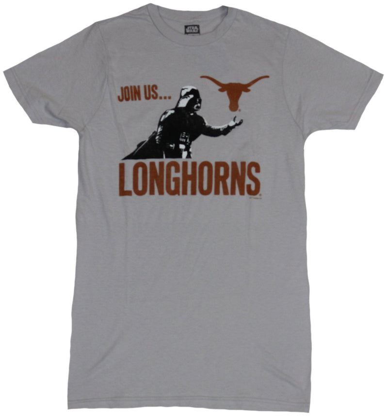 Star Wars Mens T-Shirt - Join Us Longhorns Darth Vader Image