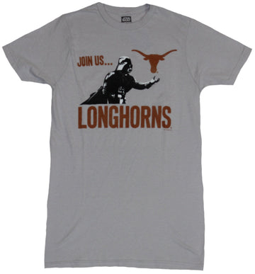 Star Wars Mens T-Shirt - Join Us Longhorns Darth Vader Image