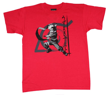 Naruto Shippuden Youth T-Shirt  - Attacking Naruto in Kanji