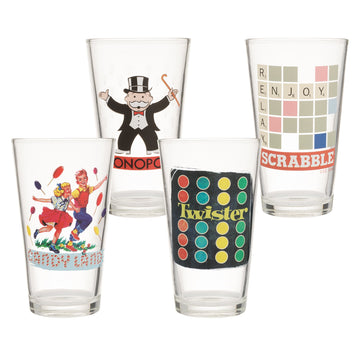 Vandor Hasbro Games 4 Piece 16 oz. Glass Set