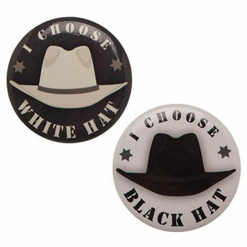 Westworld I Choose White Black Hat 2 Pcs Pin Set