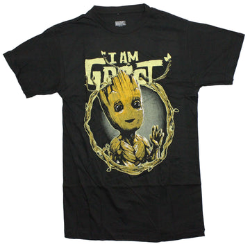 Guardians of the Galaxy Mens T-Shirt - I am Groot In Wood Vine Frame