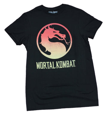 Mortal Kombat Mens T-Shirt - Red To Yellow Simple Fade Logo