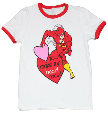 Flash (DC Comics) Mens T-Shirt - Old School Flash You Make My Heart Race