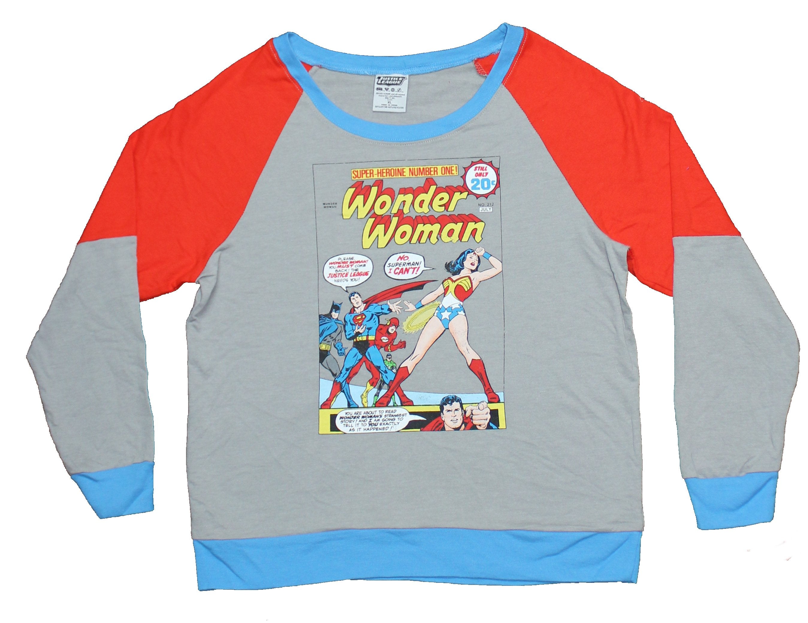 Wonder Woman Girls Juniors Sweatshirt - No Superman Comic Cover