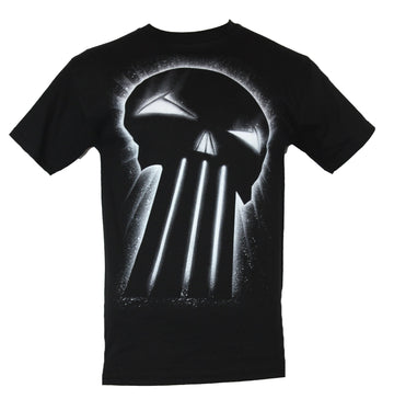 The Punisher (Marvel Comics) Mens T-Shirt -  Giant Light Bursting Black Punisher