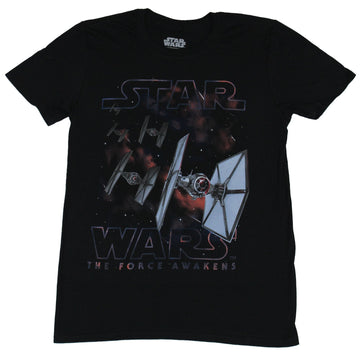 Star Wars Force Awakens  Mens T-Shirt - Double Tie Fighter Image