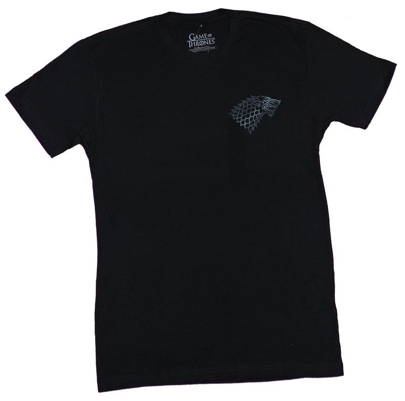 Game of Thrones Mens T-Shirt - House Stark Lapel Distressed Sigil Back