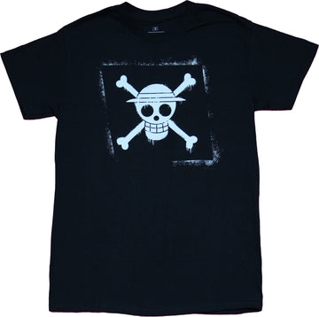 One Piece Mens T-shirt -  Skull in distressed box