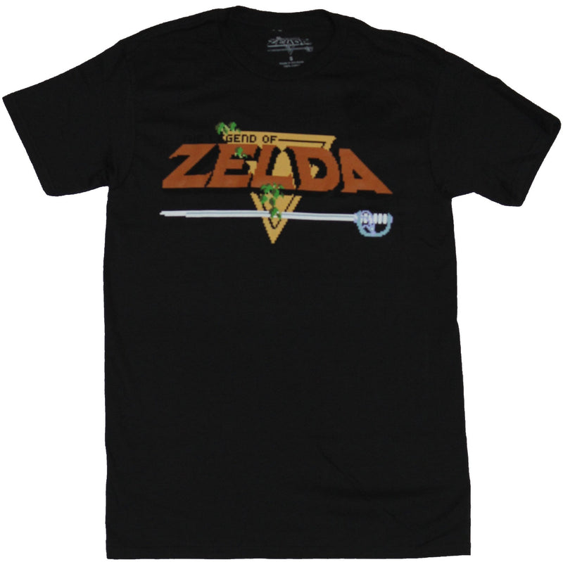 Legend of Zelda Mens T-Shirt - Classic NES Intro Screen Logo Image