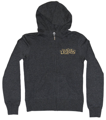 League of Legends Girls Juniors  Light Zip Up Hoodie -  Logo Front & Back Image
