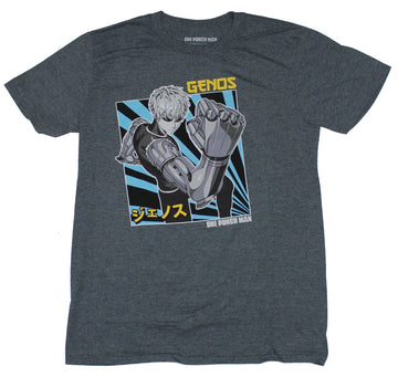 One Punch Man Mens T-Shirt - Genos Power Posed Serious Image