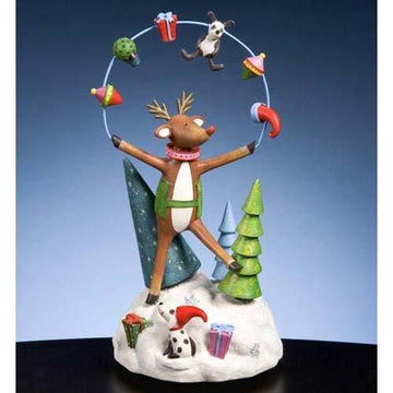 Single Reindeer Juggling Figurine