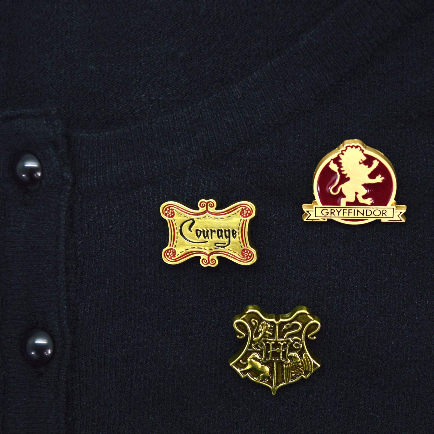 Harry Potter Gryffindor Lapel Pin Set | Courage, Hogwarts Logo Crest
