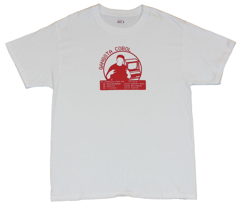 Gangsta Cobol Mens T-Shirt  - Stats of an Old School Programmer Logo - Inmyparentsbasement.com