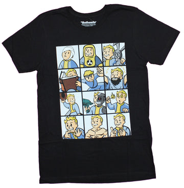 Fallout Mens T-Shirt  - Pip Vault Boy Nine Box Actvities Images