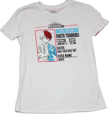 My Hero Academia Mens T-shirt - Shoto Todoroki Profile Data