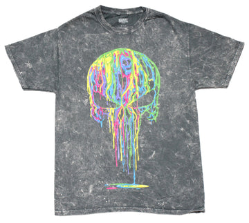 The Punisher Mens  T-Shirt - Colorful Dripping Skull Tie Dye