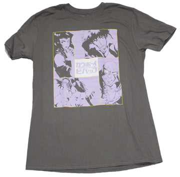 Cowboy Bebop Mens T-Shirt - Lavender Character Boxes Image