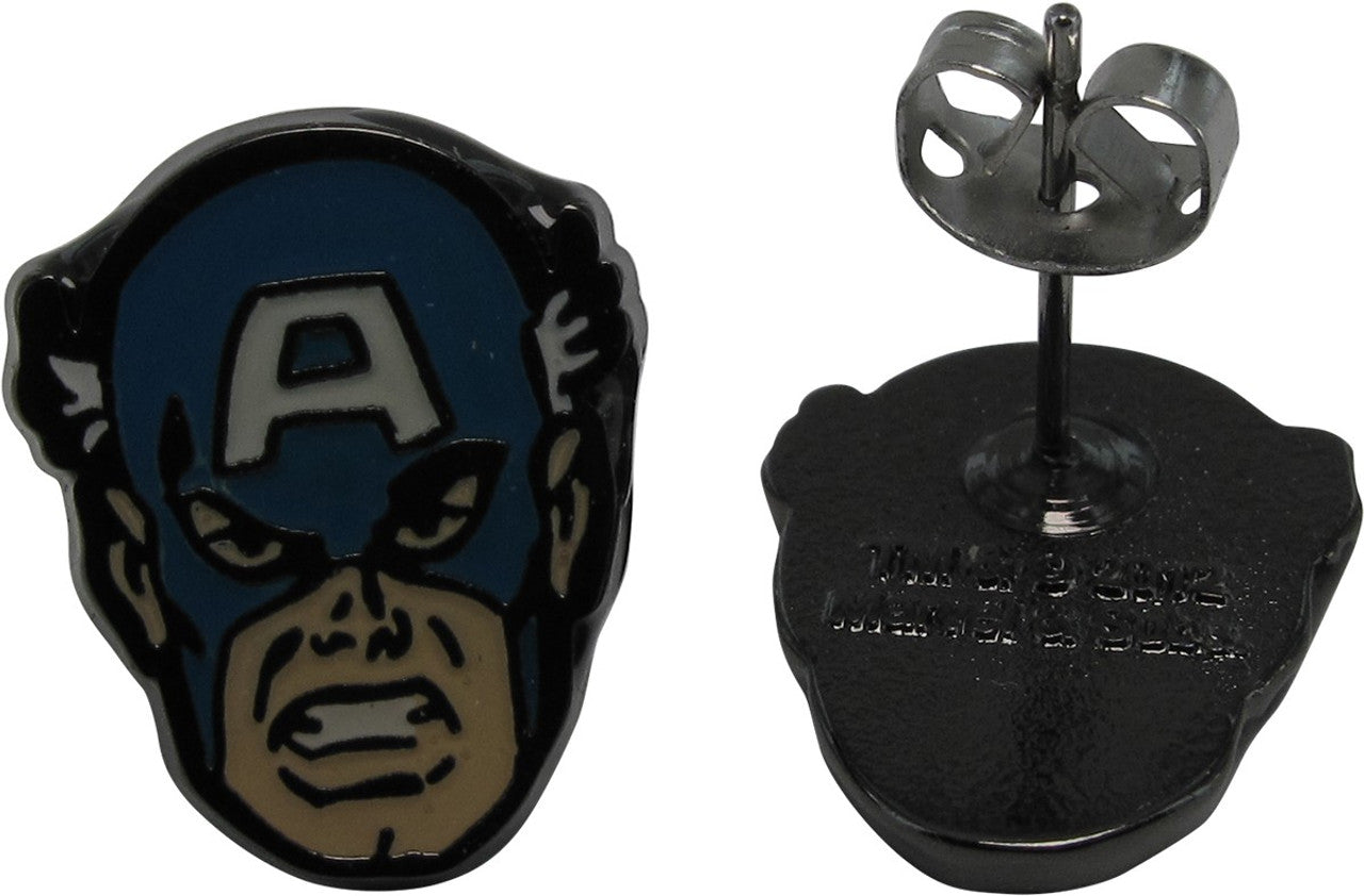 Marvel: Captain America Stud Earrings 3 Pair Shield Face Set
