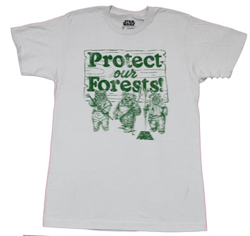 Star Wars Mens T-Shirt -  Protect Our Forests Ewoks Green Print