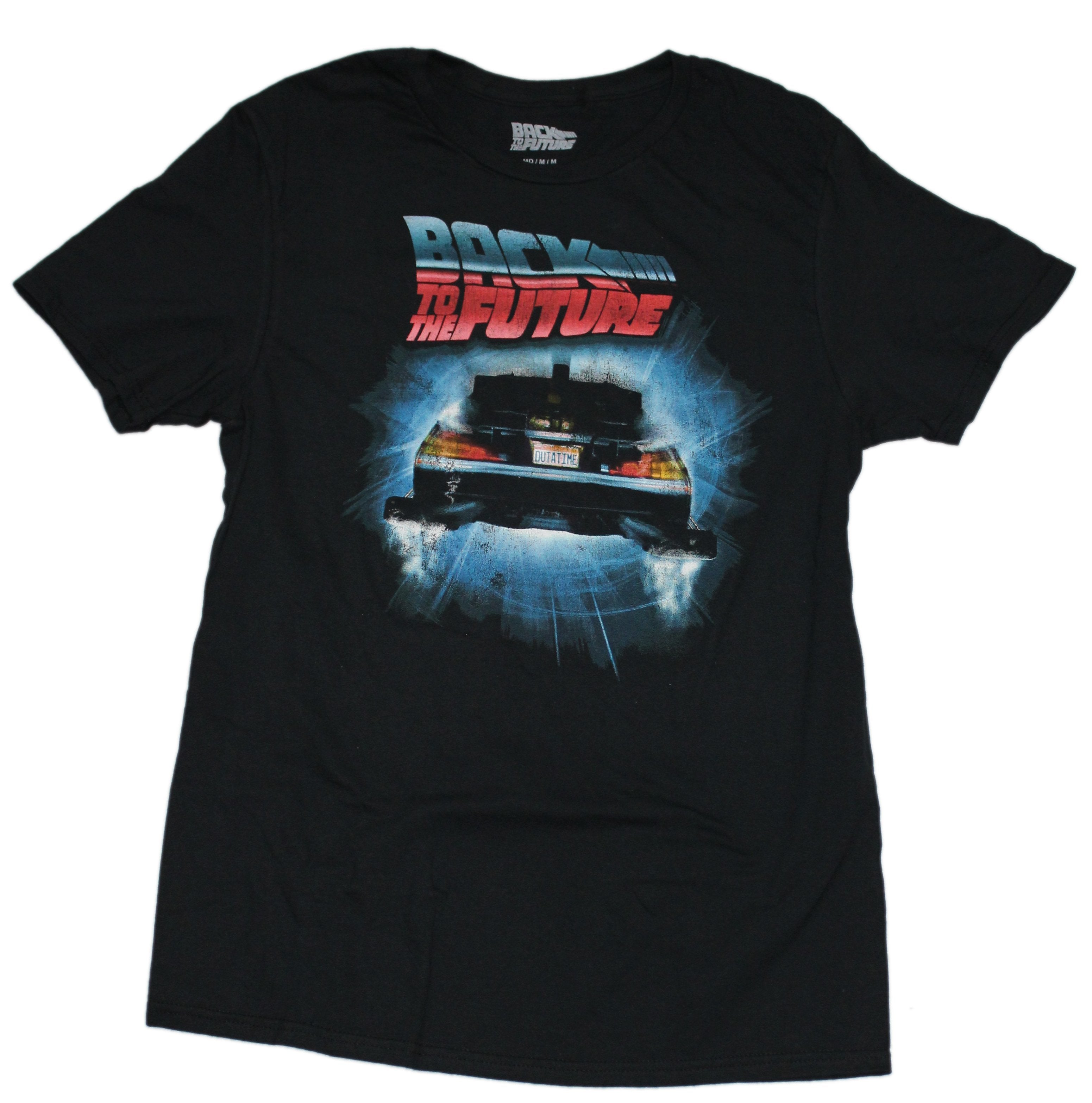 Back to the Future Mens T-shirt - DeLorean OutATime license plate
