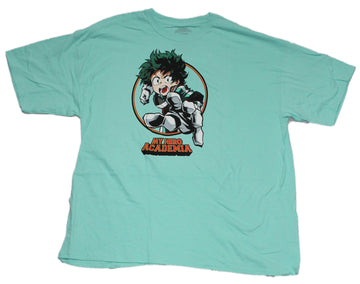 My Hero Academia Mens T-Shirt - Deku Attacking Circle Image