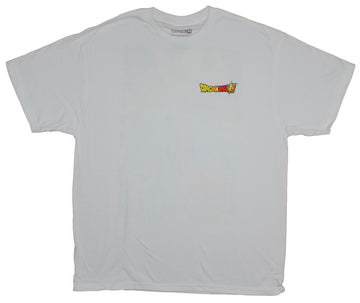 Dragon Ball Z Mens T-Shirt  - Lapel Logo Frieza Goku Vegeta Flaming Power Back