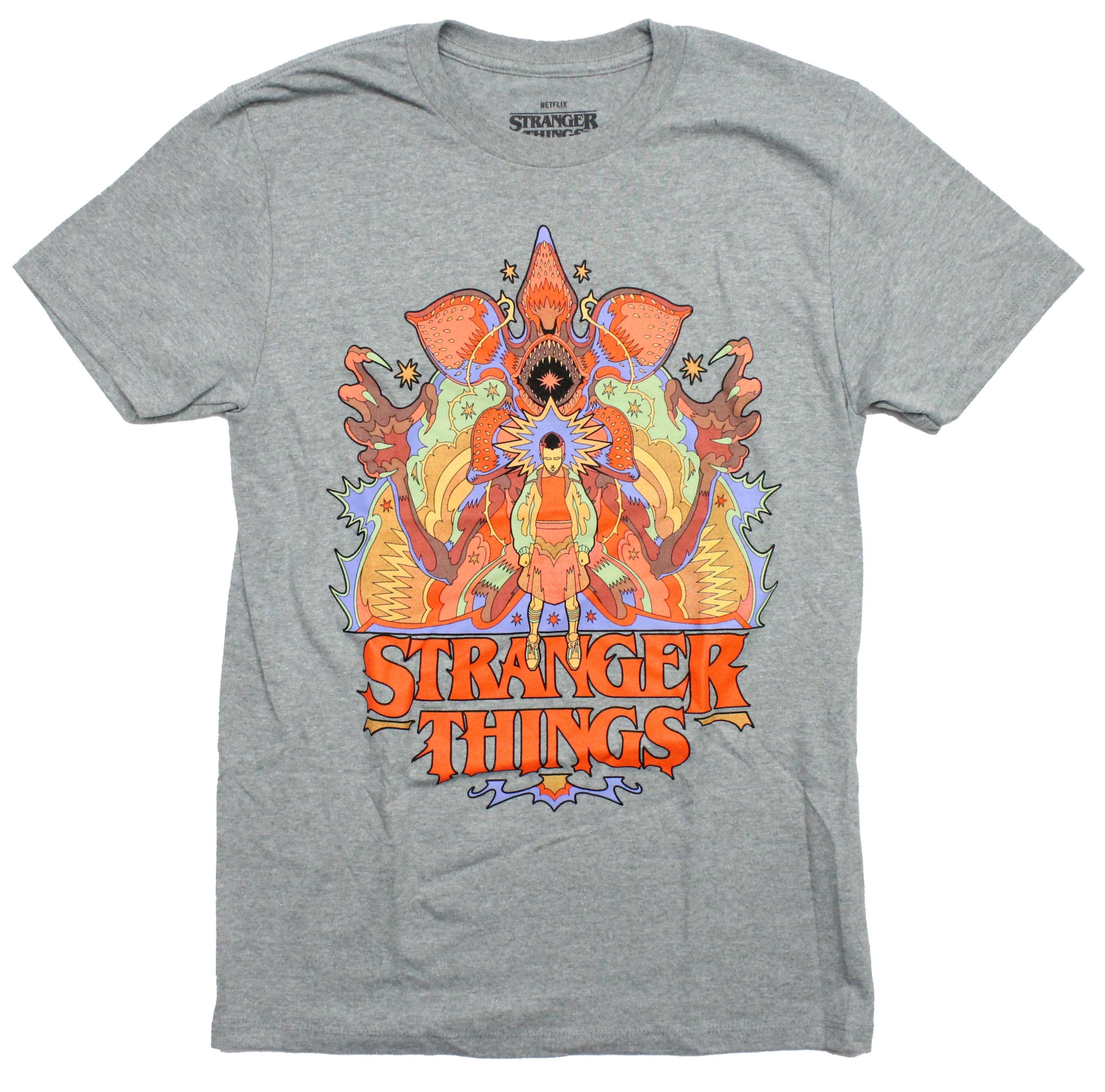 Stranger Things Mens T-Shirt - Eleven Floating In Psychedelic Print ...