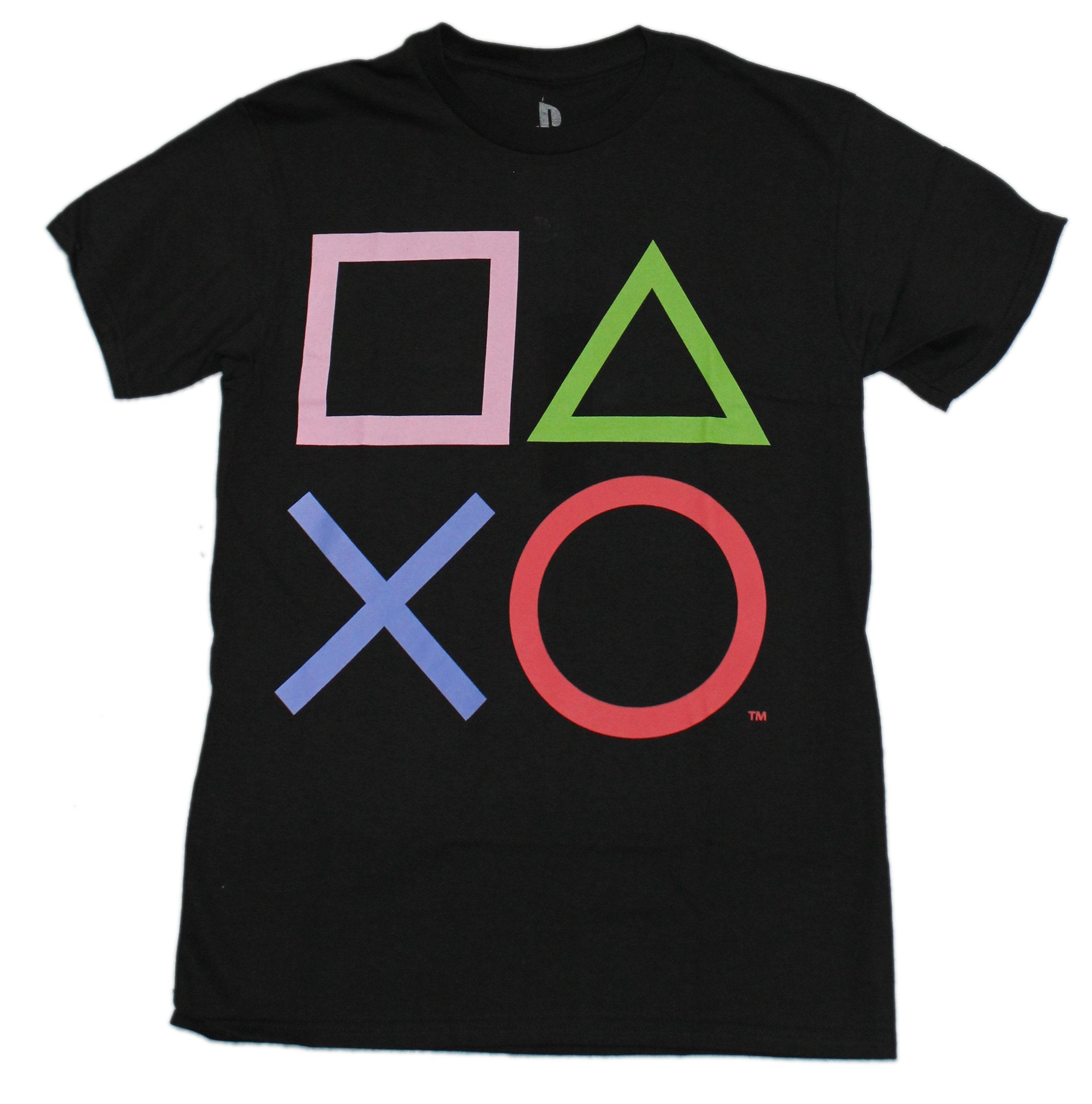 Playstation Mens T-Shirt - Crisp Print Controller Symbols