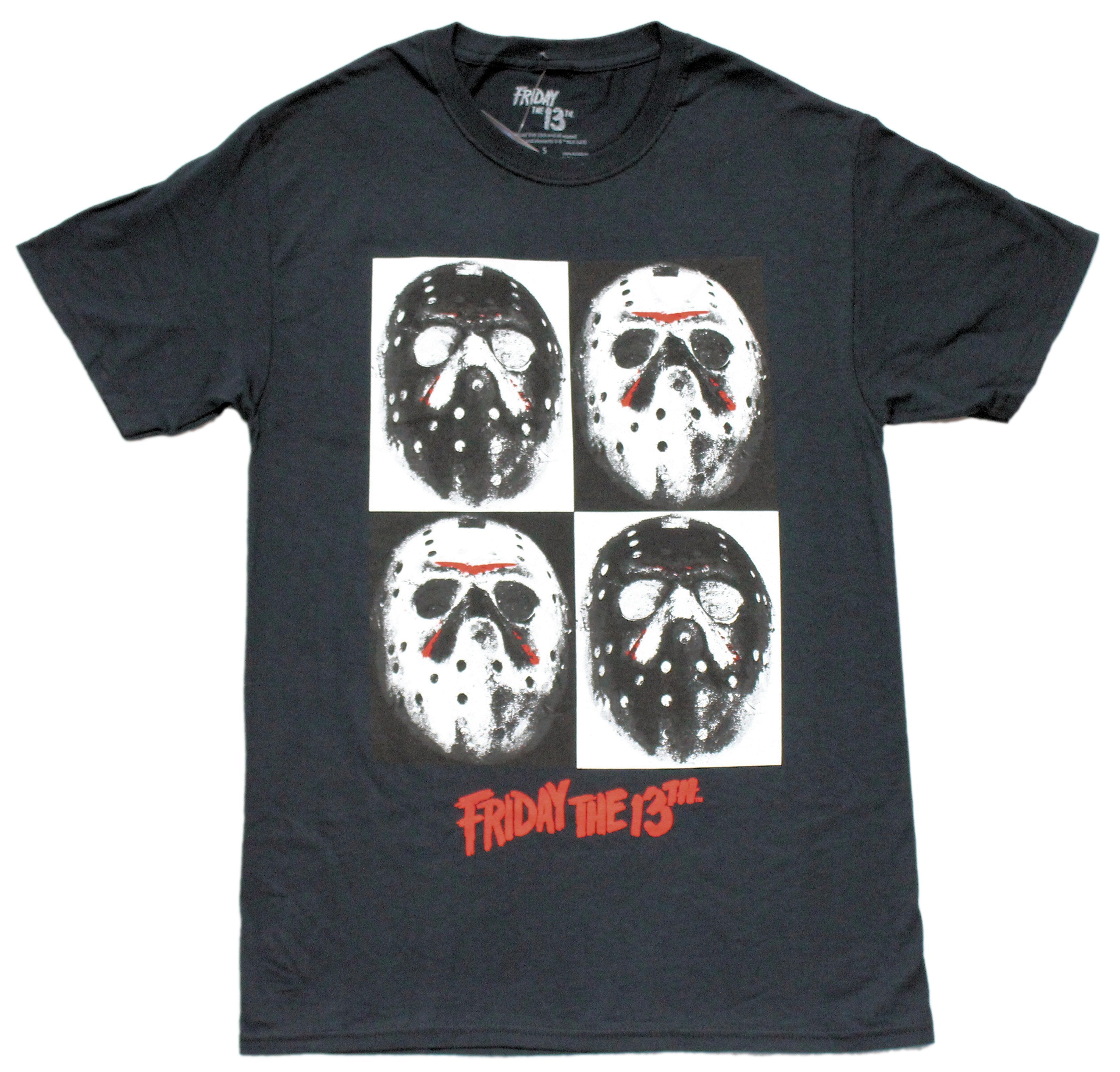 Friday the 13th Mens T-Shirt - Andy Warhol Style Jason Masks